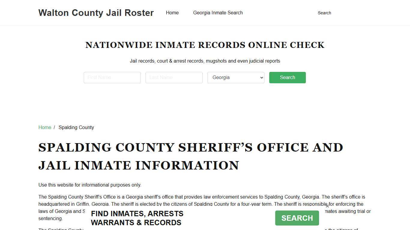 Spalding County Sheriff, GA, Jail Inmate Search, Recent Arrests