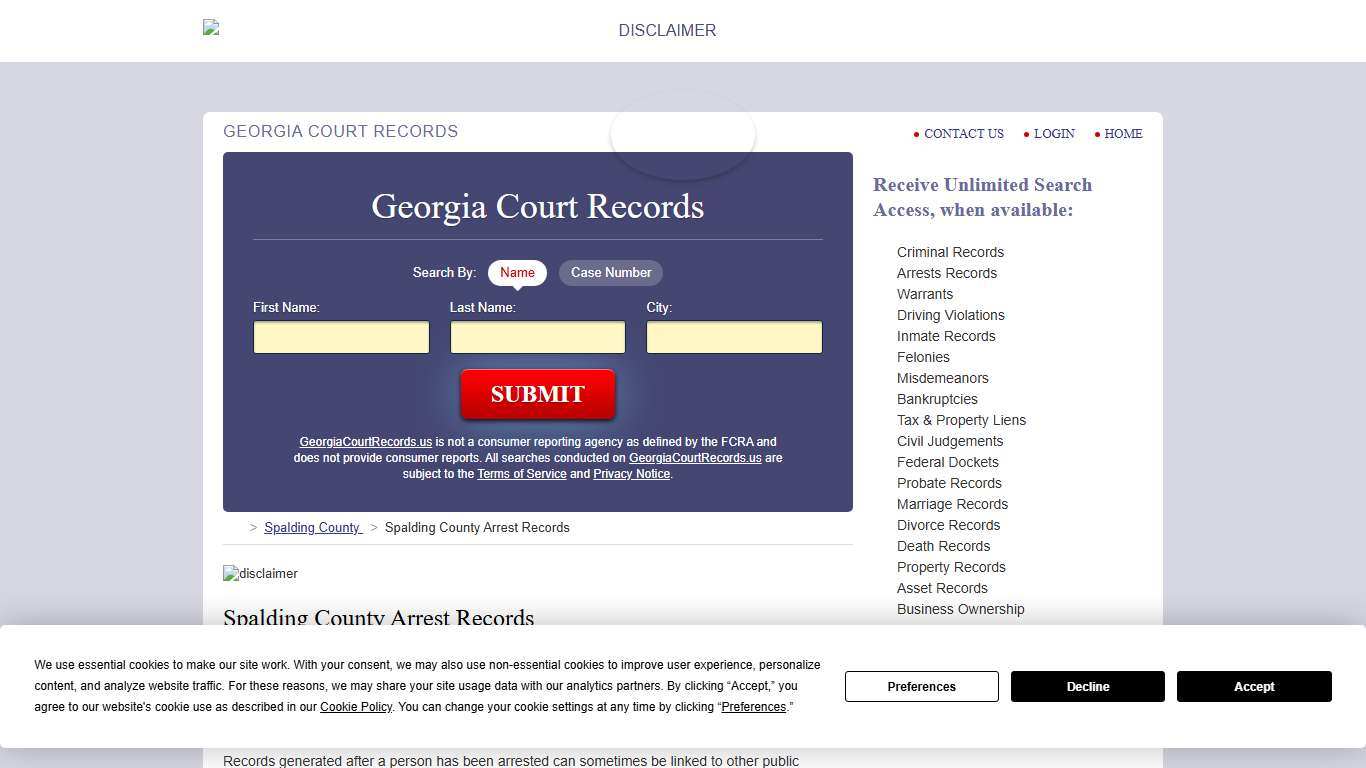 Spalding County Arrest Records | GeorgiaCourtRecords.us